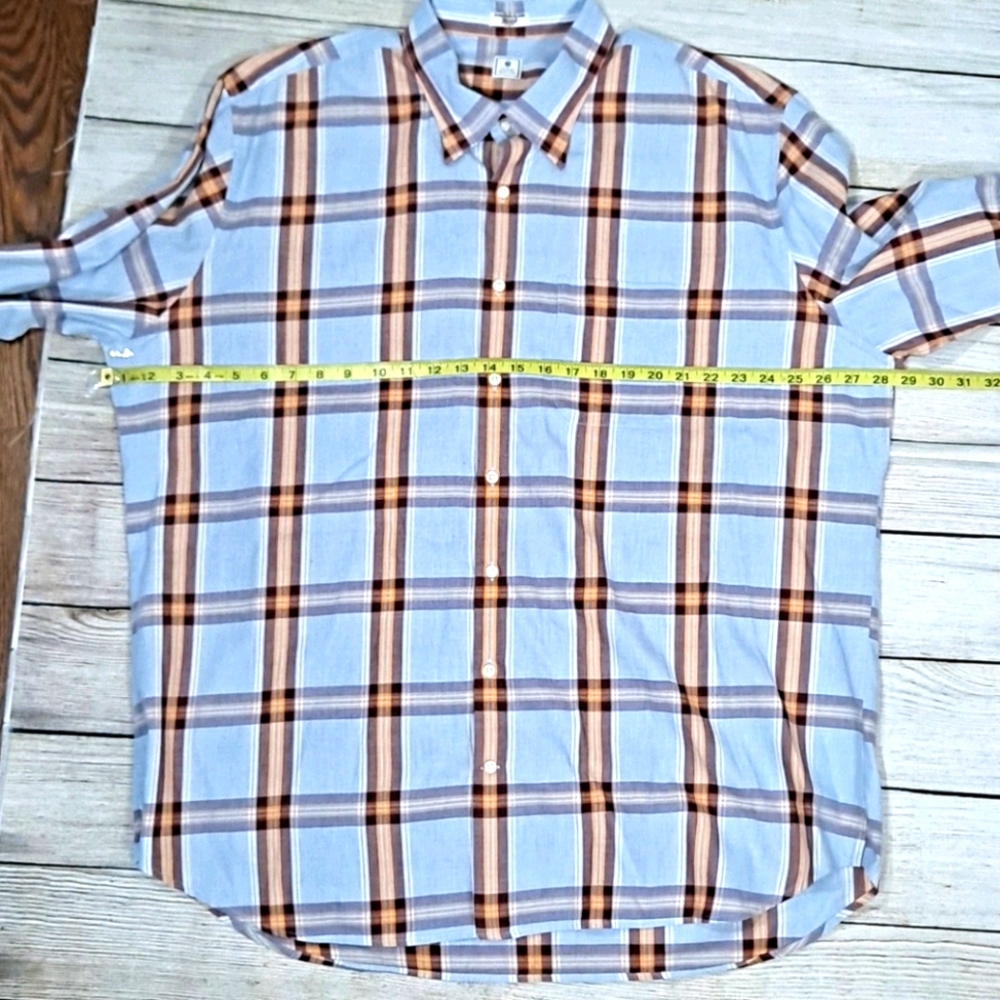 Peter Millar Rust And Blue Checked Button Down - image 2